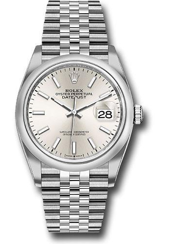 Rolex Steel Datejust 36 Watch - Domed Bezel - Silver Index Dial - Jubilee Bracelet - 2019 Release - 126200 sij