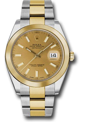 Rolex Steel and Yellow Gold Rolesor Datejust 41 Watch - Smooth Bezel - Champagne Index Dial - Oyster Bracelet - 126303 chio