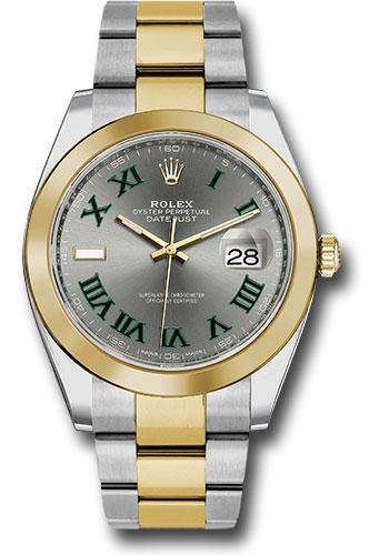 Rolex Steel and Yellow Gold Rolesor Datejust 41 Watch - Smooth Bezel - Slate Green Roman Dial - Oyster Bracelet - 126303 slgro