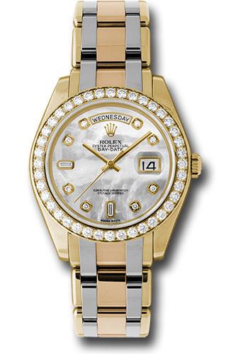 Rolex Yellow Gold Day-Date Special Edition 39 Watch - 40 Diamond Bezel - Mother-Of-Pearl Diamond Dial - 18948tri md