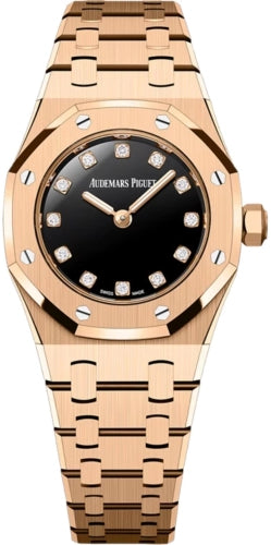 Audemars Piguet Royal Oak Mini Quartz Pink Rose Gold Black Onyx Diamond Dial - 67630OR.OO.1312OR.01-B - 2026