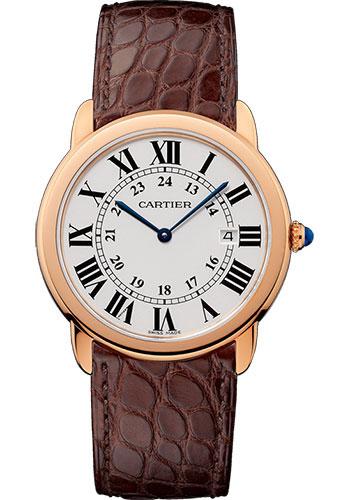 Cartier Ronde Solo De Cartier Watch - 36 mm Pink Gold Case - Brown Alligator Strap - W6701008