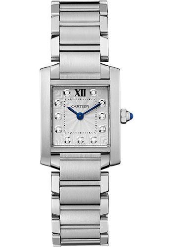 Cartier Tank Francaise Watch - 25.35 mm Steel Case - Diamond Dial - WE110006