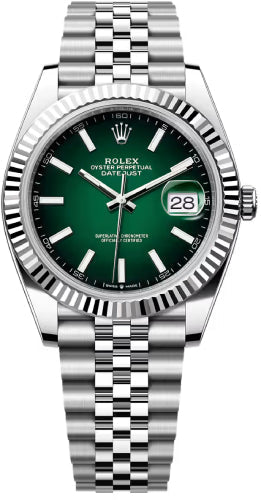 Rolex Datejust 41 Mm Oystersteel And White Gold Green Ombré Dial Jubilee Bracelet - 126334 - 2026