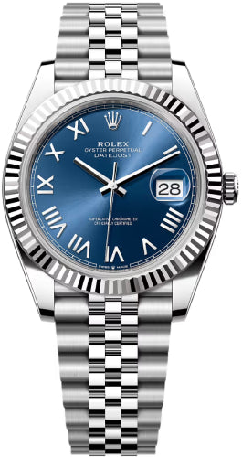 Rolex Datejust 41 Mm Oystersteel And White Gold Bright Blue Roman Dial Jubilee Bracelet - 126334 - 2026