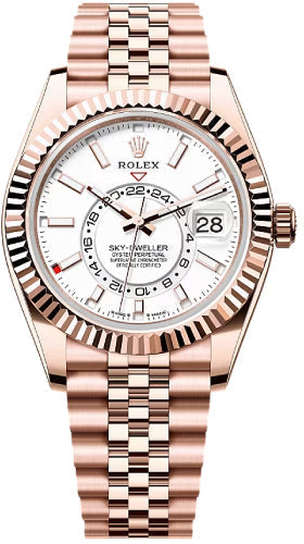 Rolex Sky-Dweller 42mm Intense White Dial Fluted Bezel Jubilee Bracelet - 336935